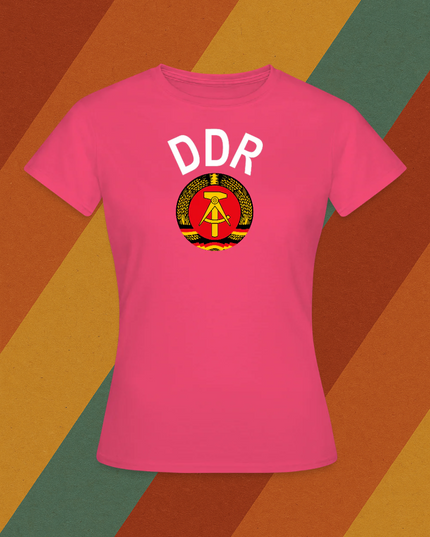 DDR Damen T-Shirt mit Staatswappen – Ostdeutscher Klassiker in Retro-Optik