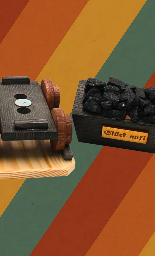 Räuchermann Bergbau-Lore – mit echter Kohle