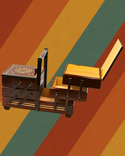 Omas Nähkästchen - Echt Eiche, 7 Fächer & für die Ewigkeit