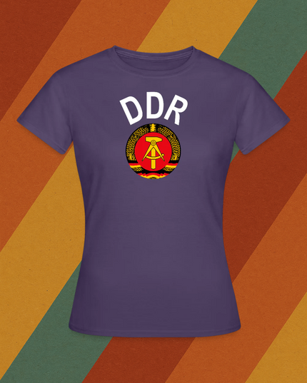 DDR Damen T-Shirt mit Staatswappen – Ostdeutscher Klassiker in Retro-Optik