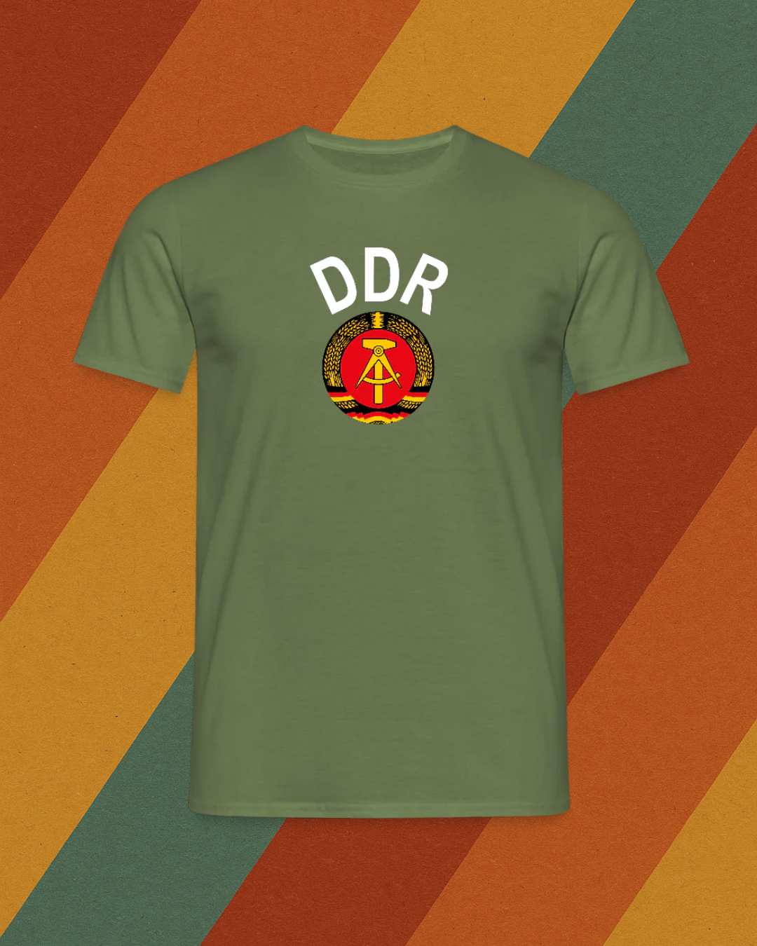 DDR Herren T-Shirt mit Staatswappen – Ostdeutscher Stolz auf Stoff