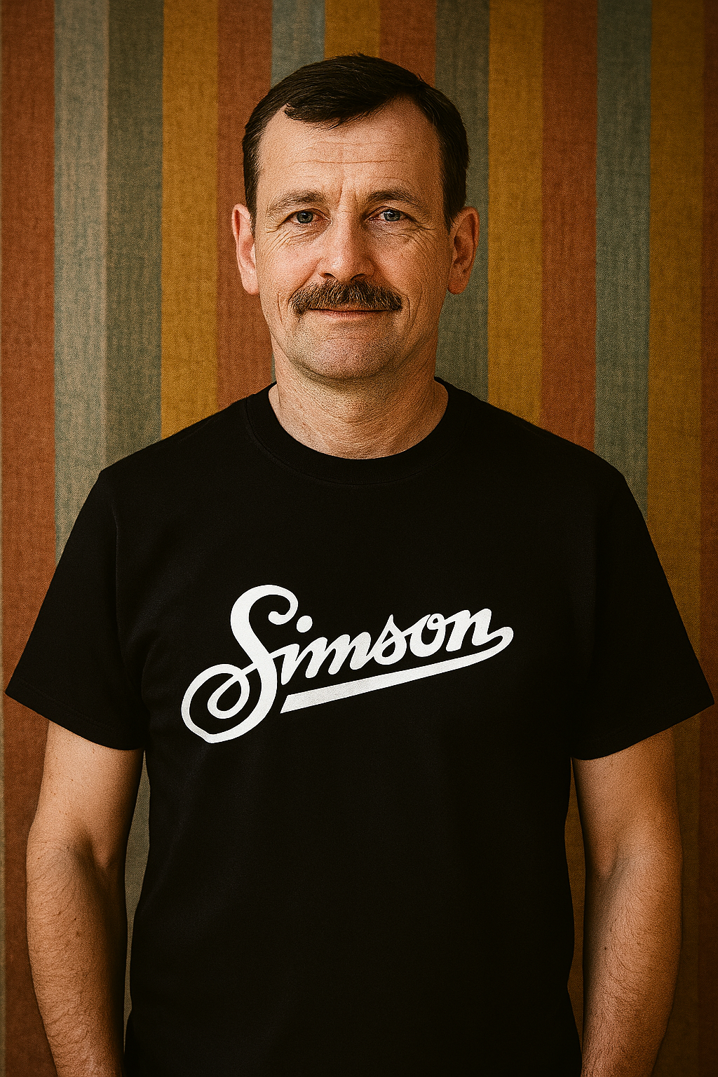Simson T-Shirt – Kult-Schriftzug aus der DDR auf Schwarz