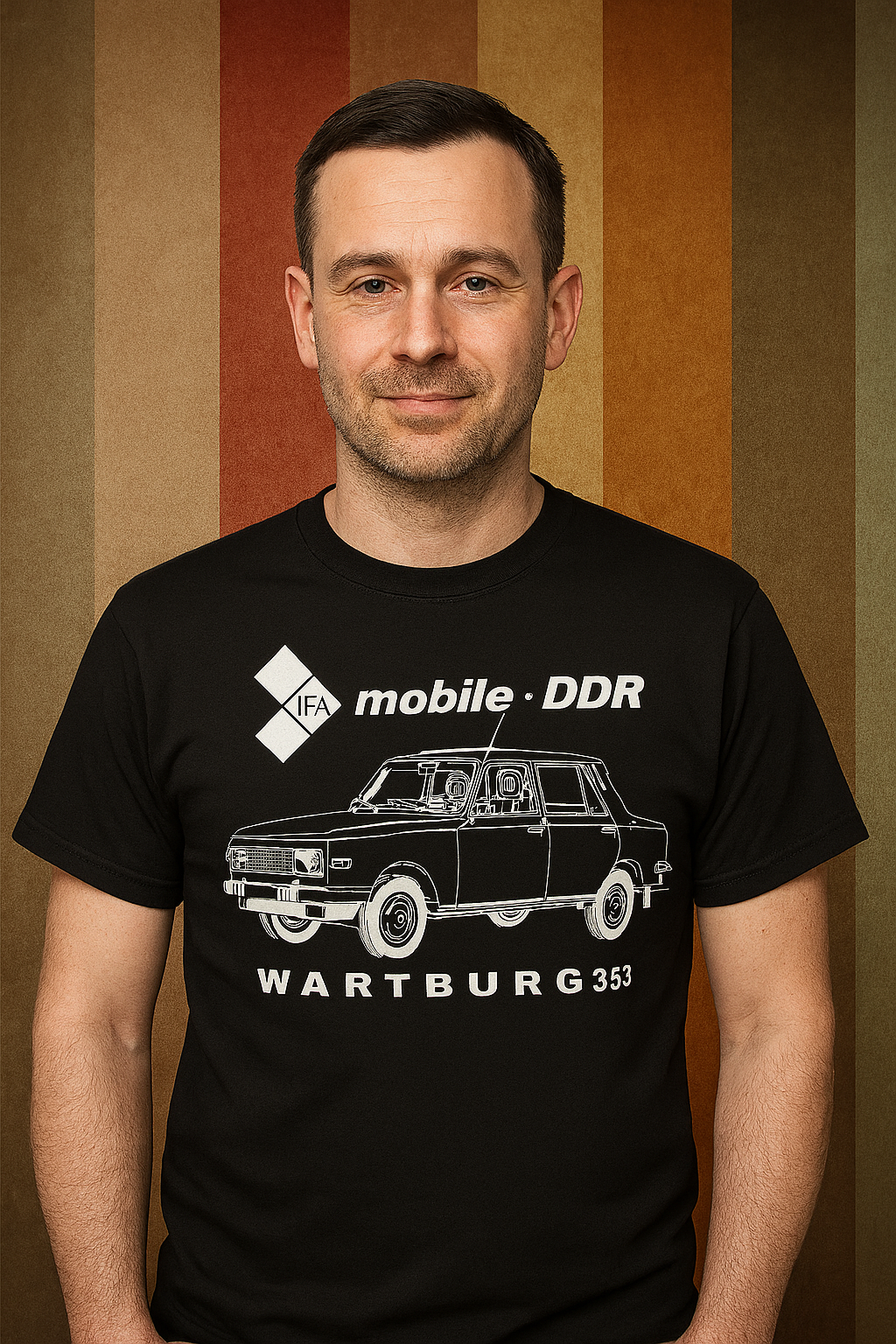 Wartburg 353 T-Shirt – IFA Mobile DDR Klassiker in Schwarz-Weiß