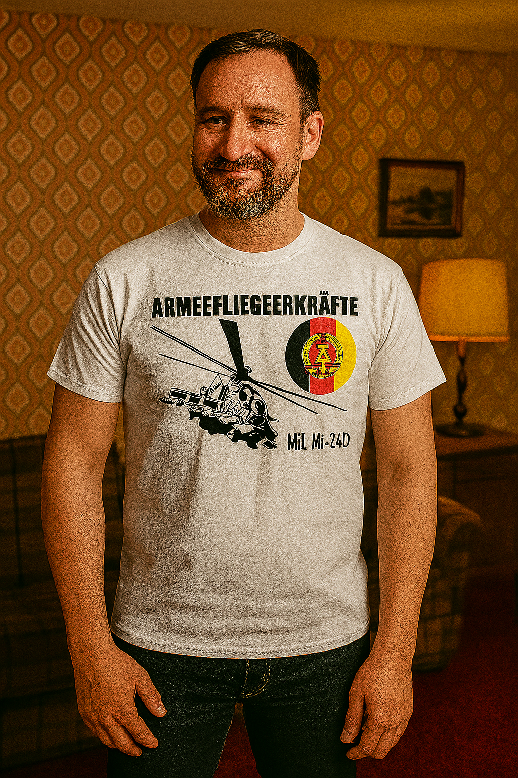 Armeefliegerkräfte T-Shirt – Mil Mi-24D Kampfhubschrauber der DDR