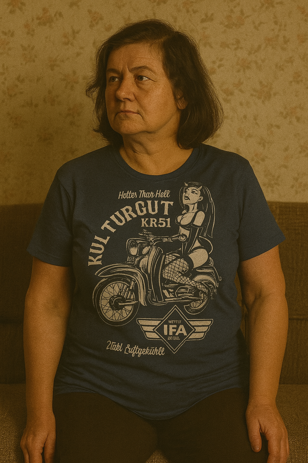 KR51 Kulturgut T-Shirt – 2Takt Luftgekühlt mit Retro-Teufelin