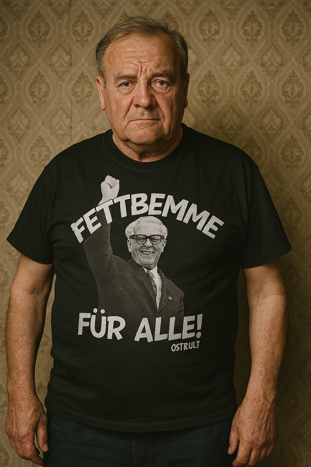 Fettbemme für alle T-Shirt – Kultspruch mit DDR-Charakter