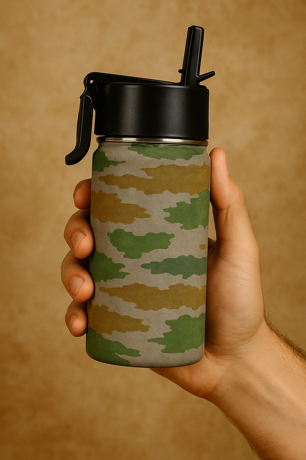 NVA Feldflasche – 355 ml Edelstahl – Tarnmuster der Nationalen Volksarmee