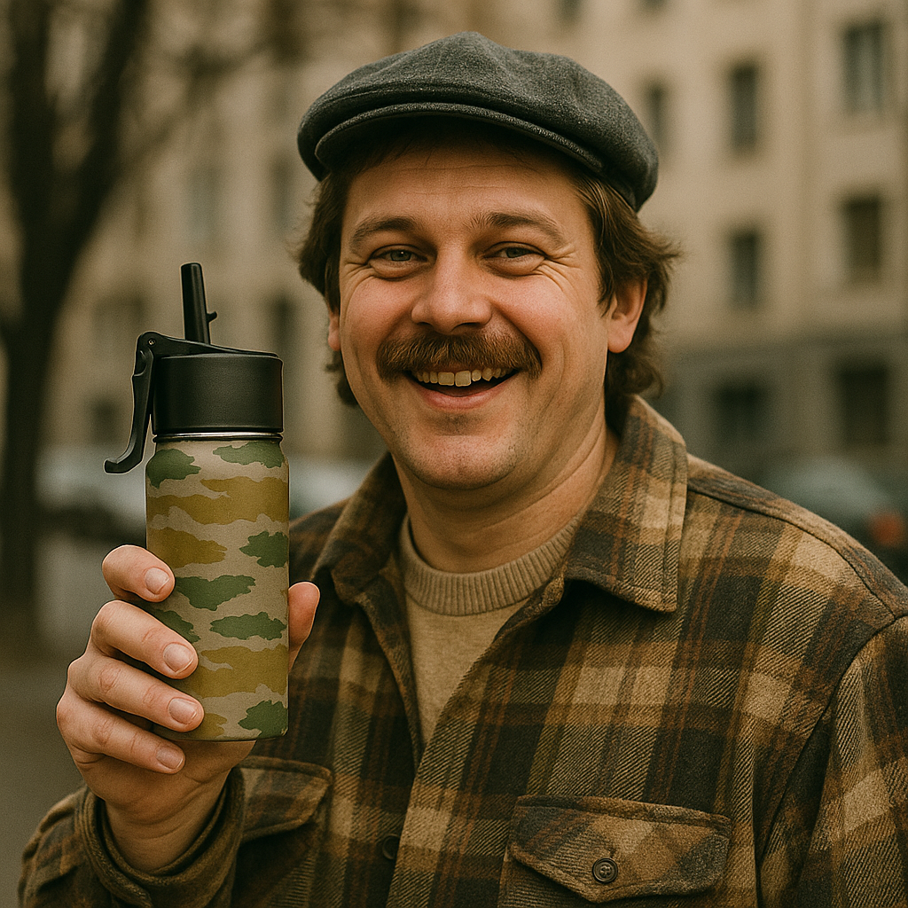 NVA Feldflasche – 355 ml Edelstahl – Tarnmuster der Nationalen Volksarmee