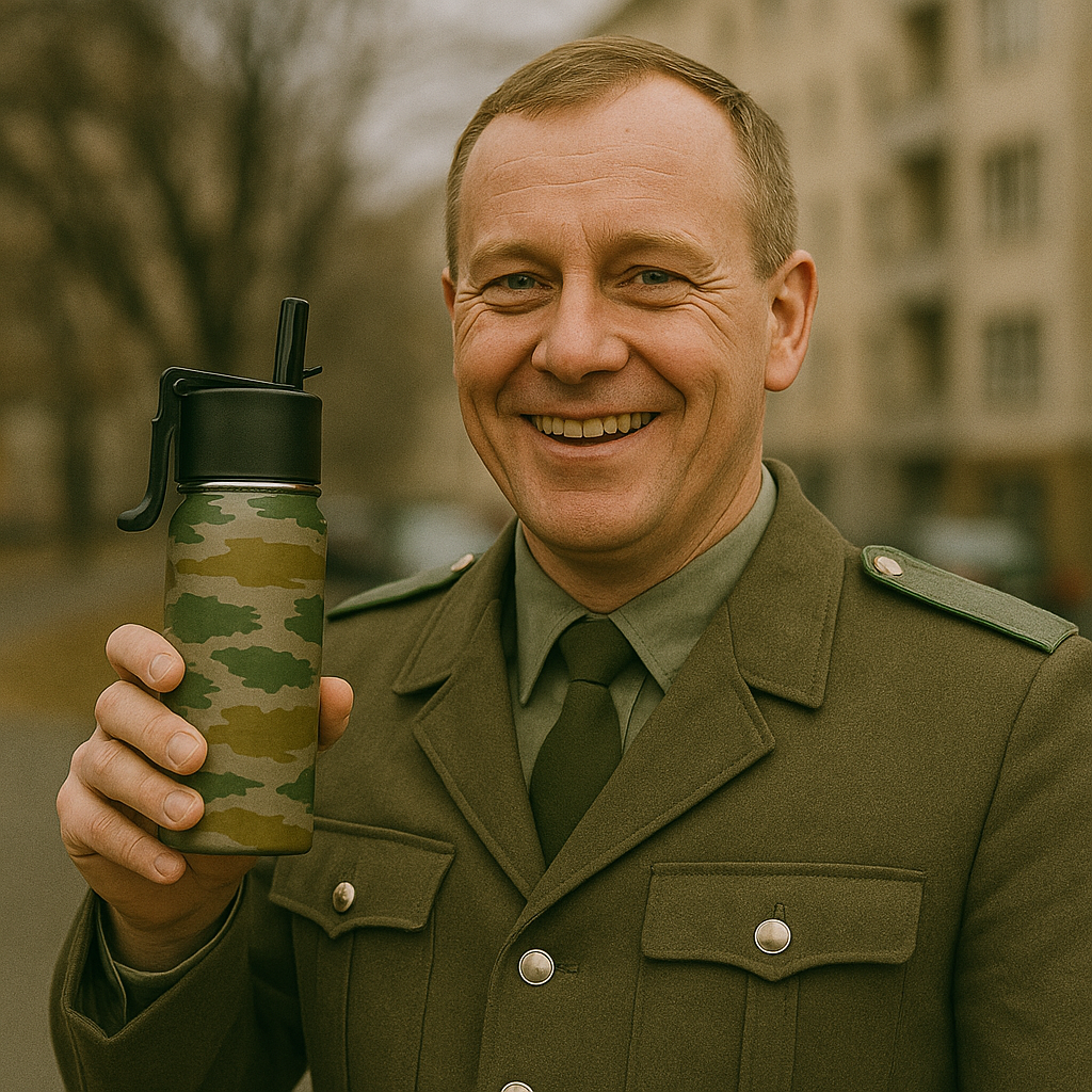 NVA Feldflasche – 355 ml Edelstahl – Tarnmuster der Nationalen Volksarmee