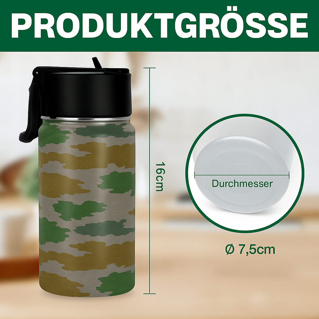 NVA Feldflasche – 355 ml Edelstahl – Tarnmuster der Nationalen Volksarmee