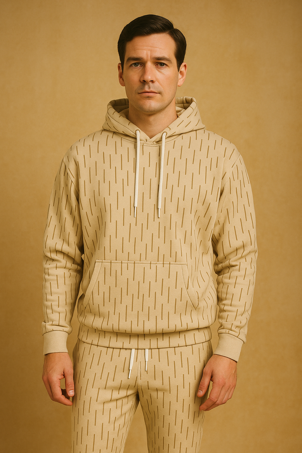DDR Trainingsanzug – Einstrich-Keinstrich Gelb | All-Over Set (Hoodie & Hose)