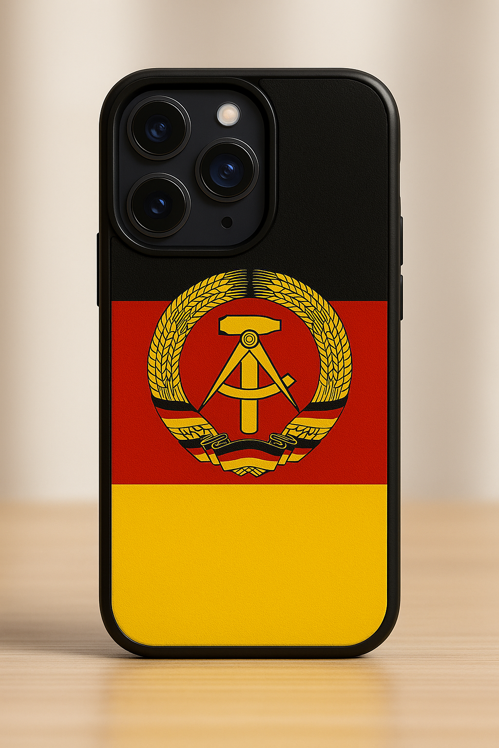 DDR Handyhülle für iPhone 15 Pro – Kult-Design mit Flagge & Staatswappen