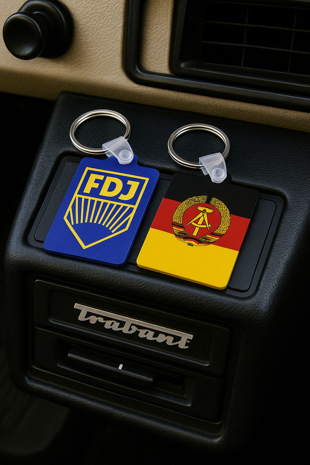FDJ Schlüsselanhänger – FDJ & DDR Flagge auf beiden Seiten