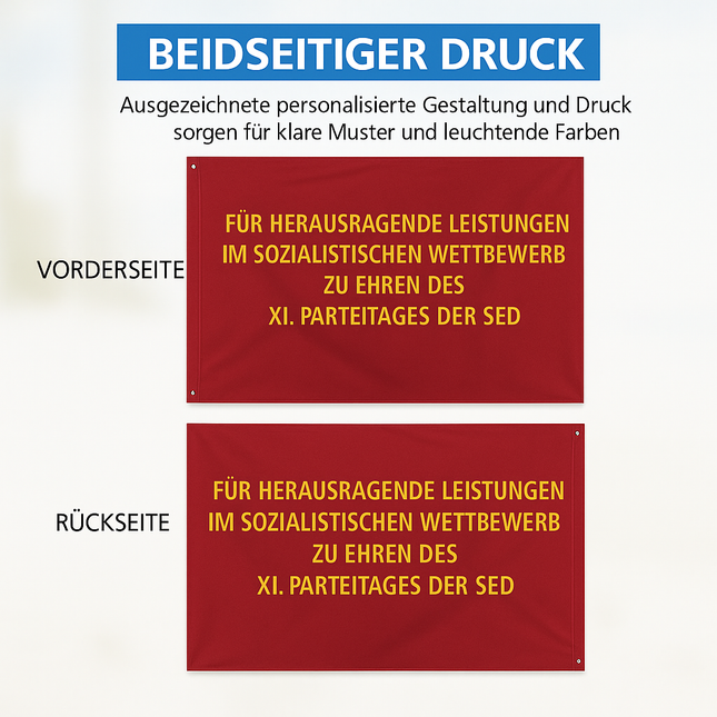 DDR-Flagge: XI. Parteitag der SED – Sozialistischer Wettbewerb