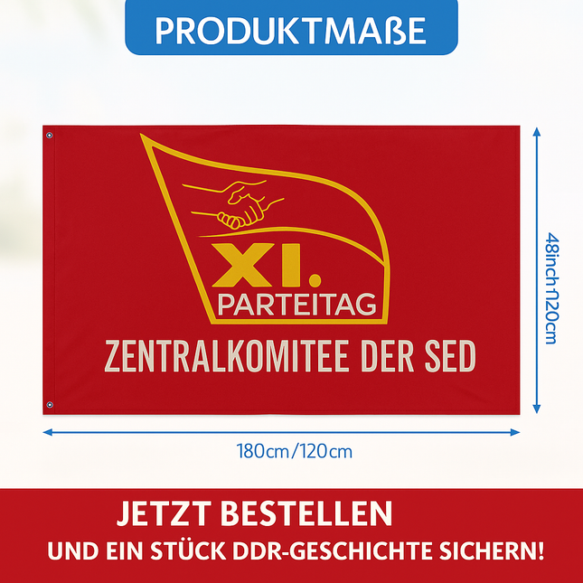 DDR-Flagge: XI. Parteitag – Zentralkomitee der SED