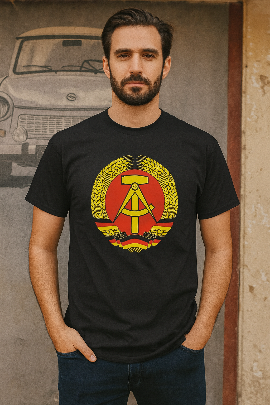 DDR Staatswappen T-Shirt Schwarz – Kultsymbol der Ostgeschichte