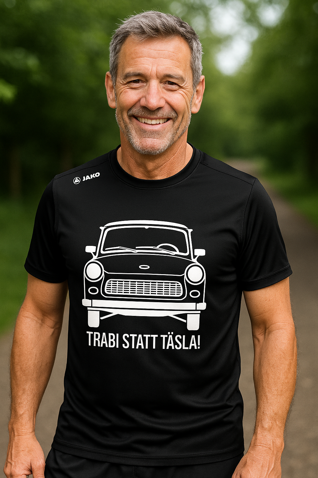 Trabi statt Tesla Laufshirt