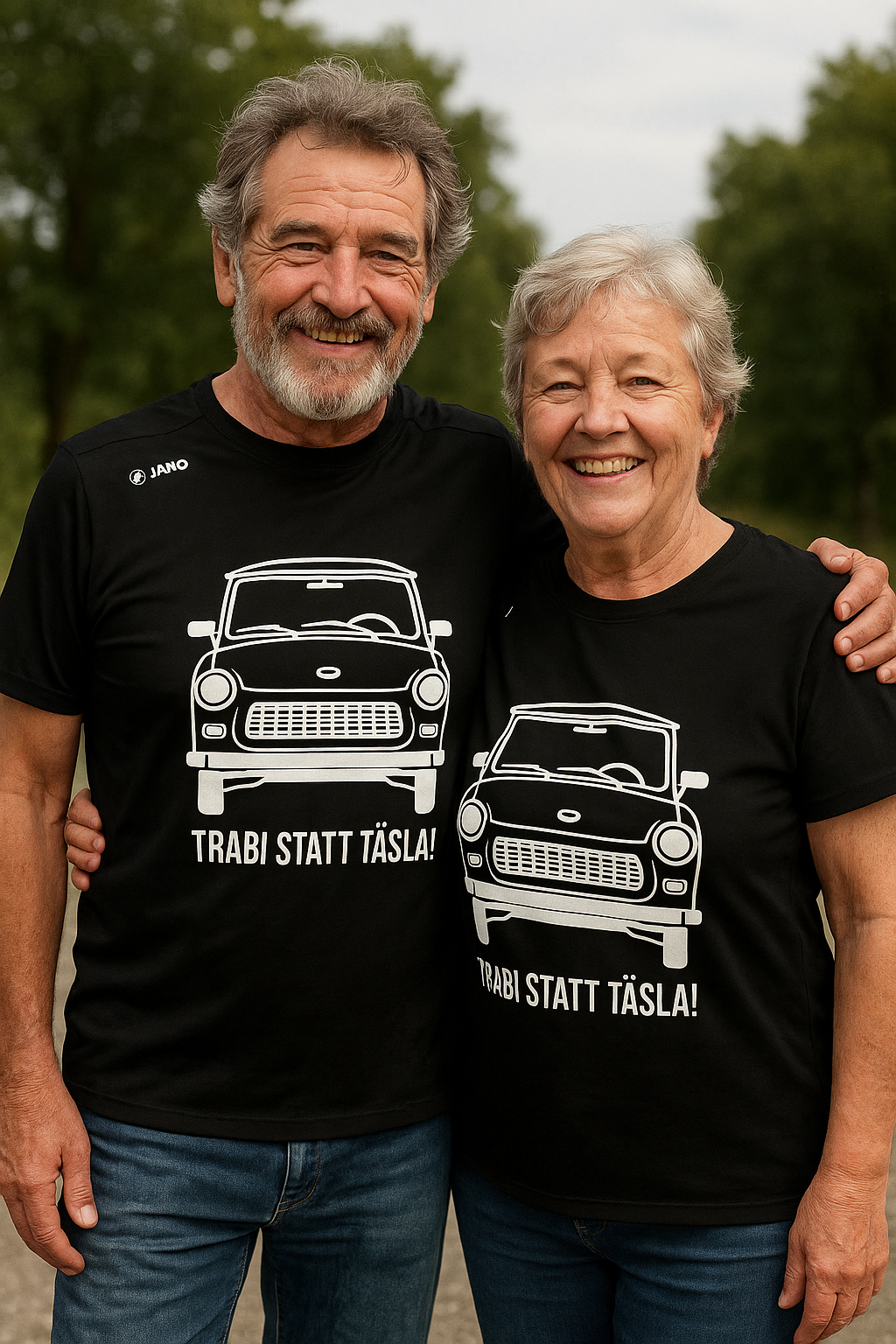 Trabi statt Tesla Laufshirt