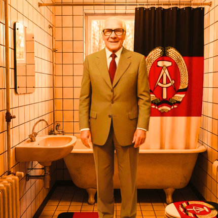 DDR Bad-Garnitur 3-teilig mit Flaggen Design Badezimmer Set