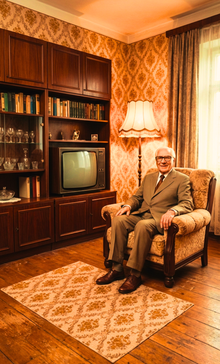 Teppich mit DDR Tapetenmuster rutschfest