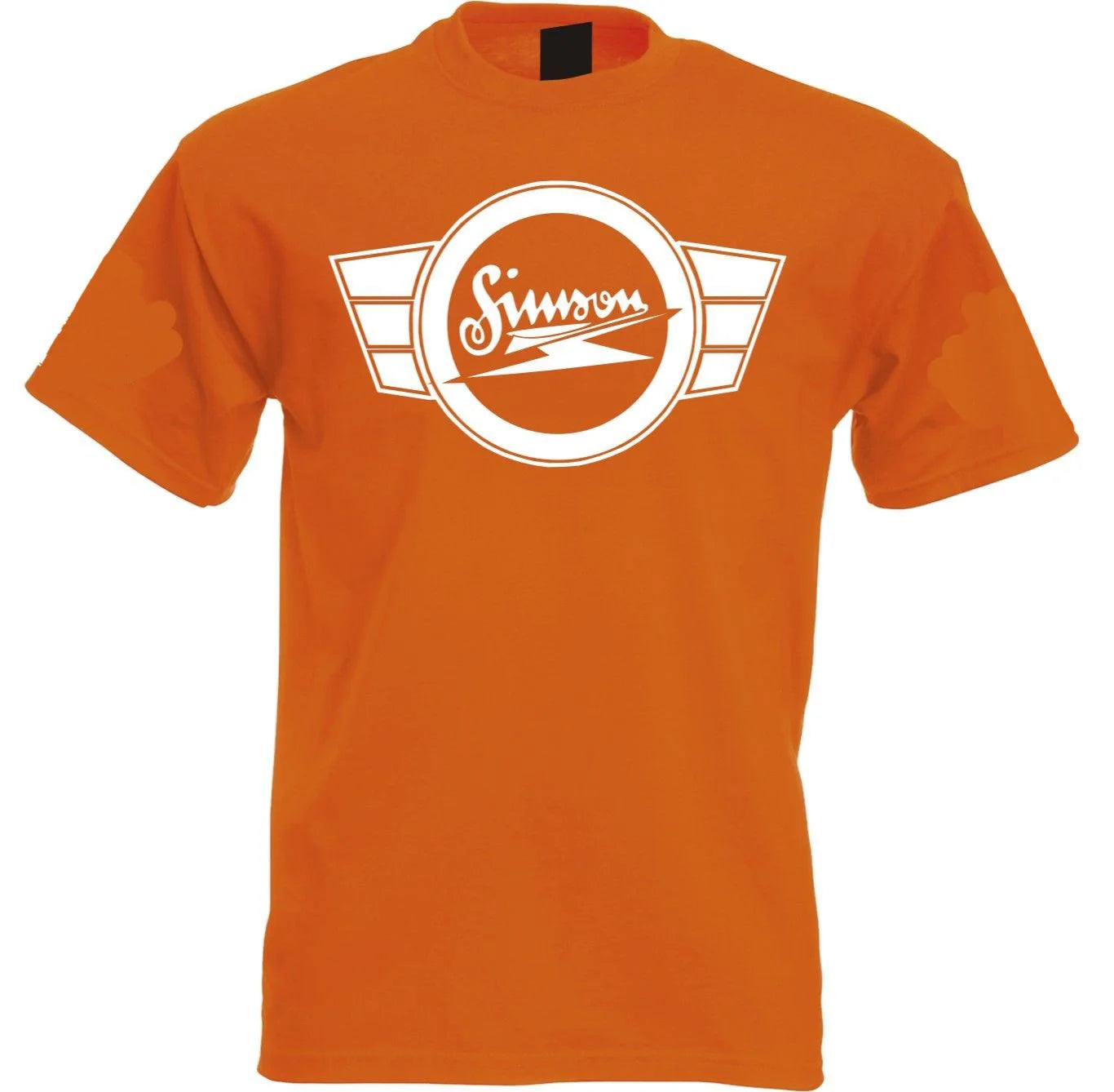 Simson Kult T-Shirt – Orange mit Kultlogo und Blitzflügeln