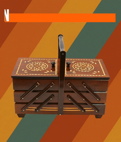 Omas Nähkästchen - Echt Eiche, 7 Fächer & für die Ewigkeit