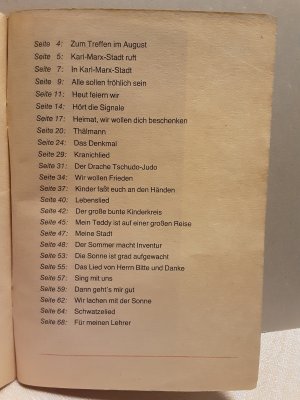 Pionierliederheft – Originalausgabe von 1988