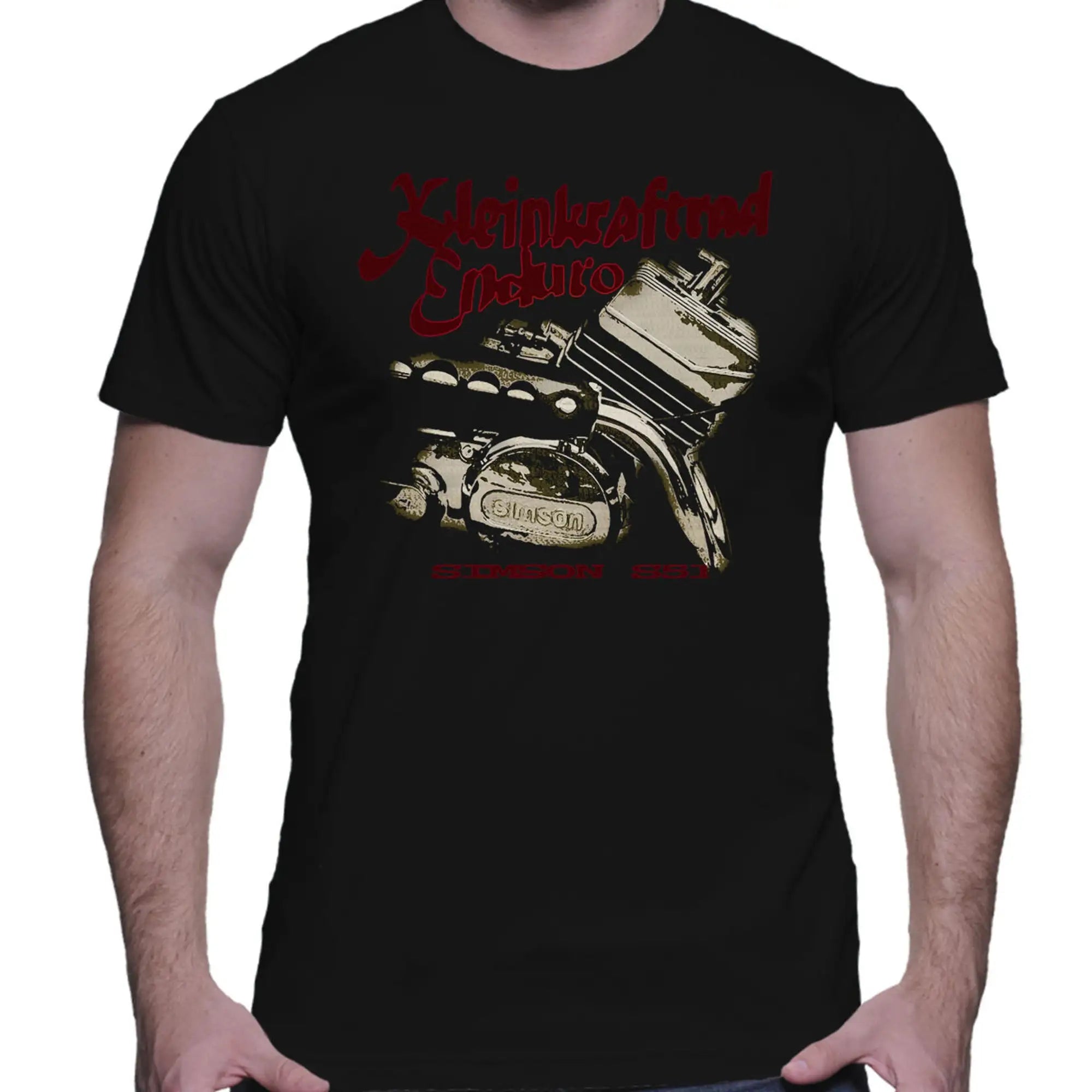 Simson S51 T-Shirt Kleinkraftrad Enduro DDR Kult Moped Shirt Schwarz