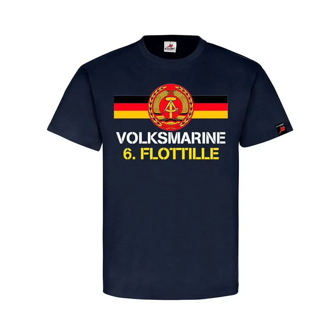 Volksmarine 6. Flottille DDR T-Shirt mit Flagge und Emblem