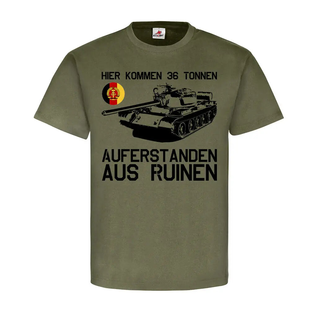 DDR Panzer T-Shirt – Hier kommen 36 Tonnen, Auferstanden aus Ruinen