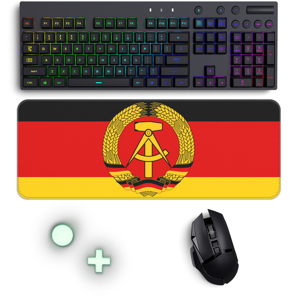 🏢 DDR XXL-Mousepad mit Flagge – rutschfest & robust