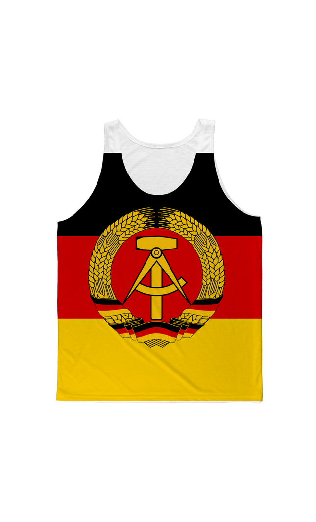 🏢 DDR Tanktop mit Flagge – sportlich, leicht, kultig