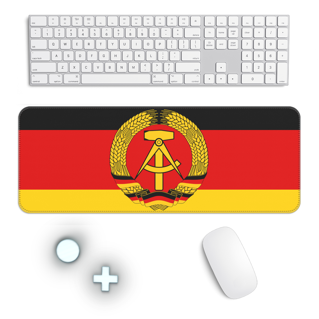 🏢 DDR XXL-Mousepad mit Flagge – rutschfest & robust