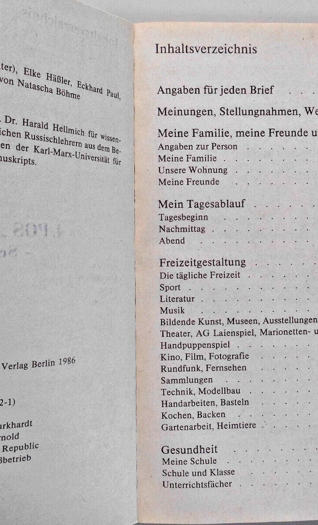 Briefe an Freunde – Arbeitsmittel für den russischsprachigen Schülerbriefwechsel